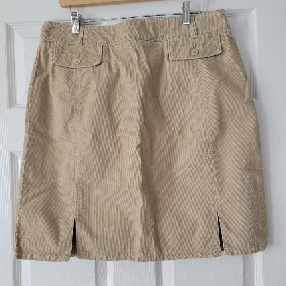 Eddie Bauer Womens Tan Corduroy Skirt